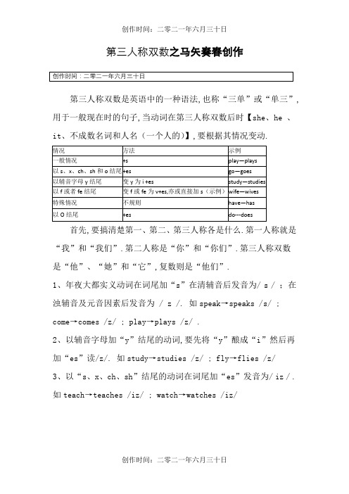 英语“三单形式”详解