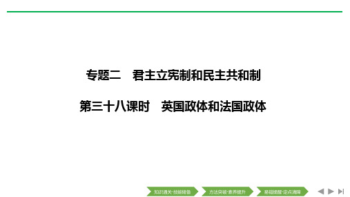 2020版高考政治(浙江)新选考一轮复习课件选修三专题二第三十八课时英国政体和法国政体