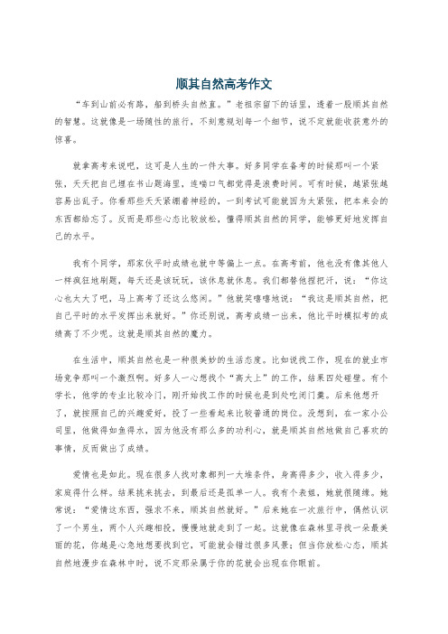 顺其自然高考作文