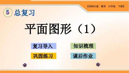 西师版小学数学六年级下册第五单元总复习《平面图形》优质课件(4课时)