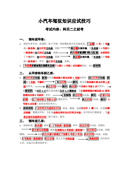 小汽车驾驭知识应试技巧