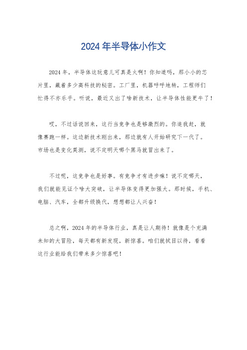 2024年半导体小作文