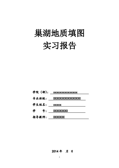 巢湖地区地质实习报告