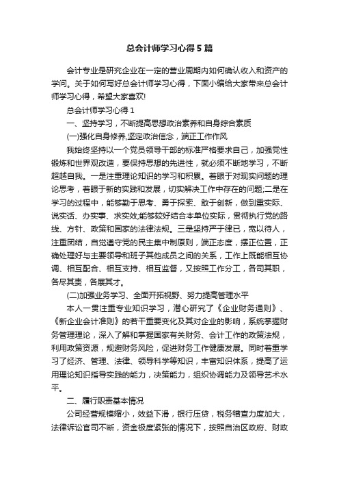 总会计师学习心得5篇