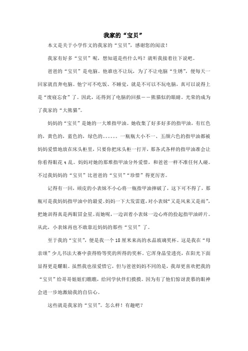 我家的“宝贝”_小学作文