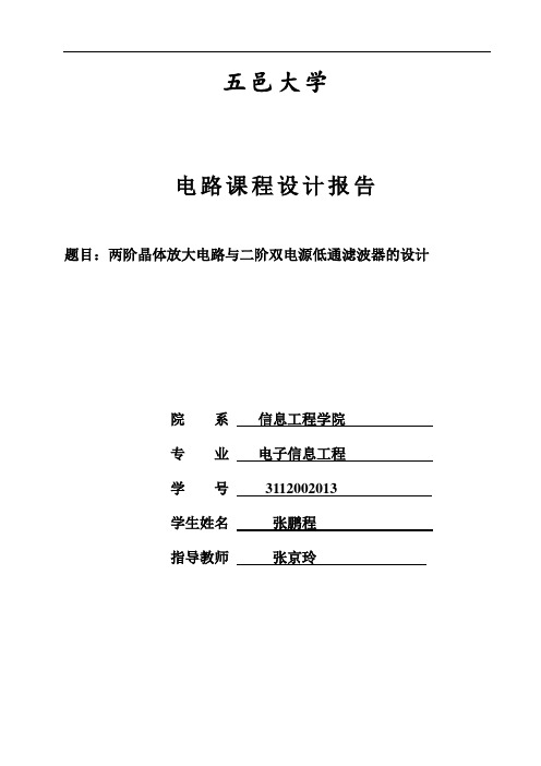 低频课程设计报告