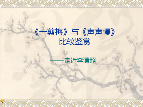 《一剪梅》与《声声慢比较鉴赏解读