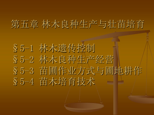 林学概论 第五林木良种生产与壮苗培育1