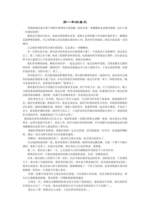 那一年的春天