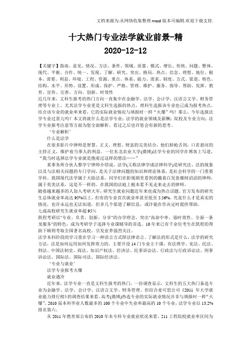 十大热门专业法学就业前景-精
