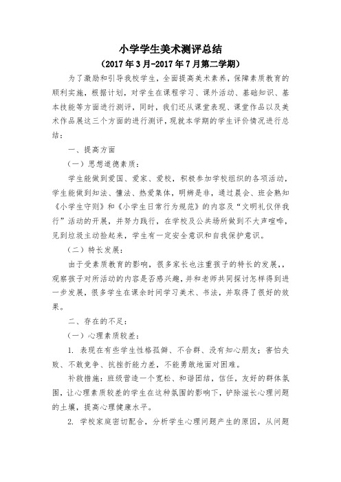 美术测评总结