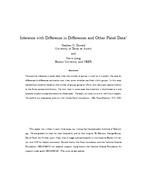 Inference with difference-in-differences and other panel data