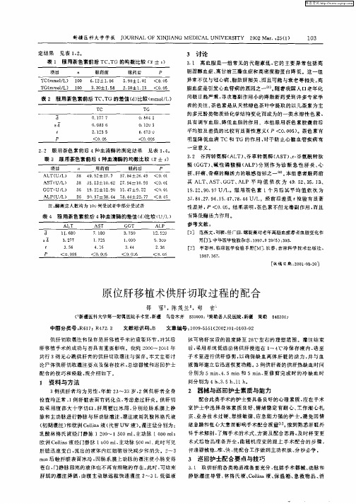 原位肝移植术供肝切取过程的配合