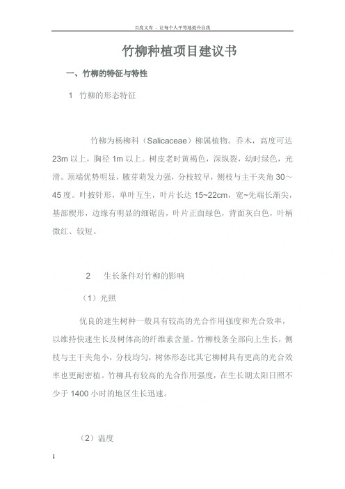 竹柳种植项目建议书