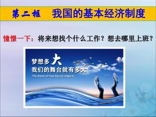 2019秋季新学期高中政治第二单元生产、劳动与经营4.2我国的基本经济制度课件新人教版