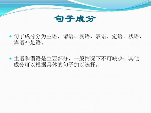 句子成分、种类和句型