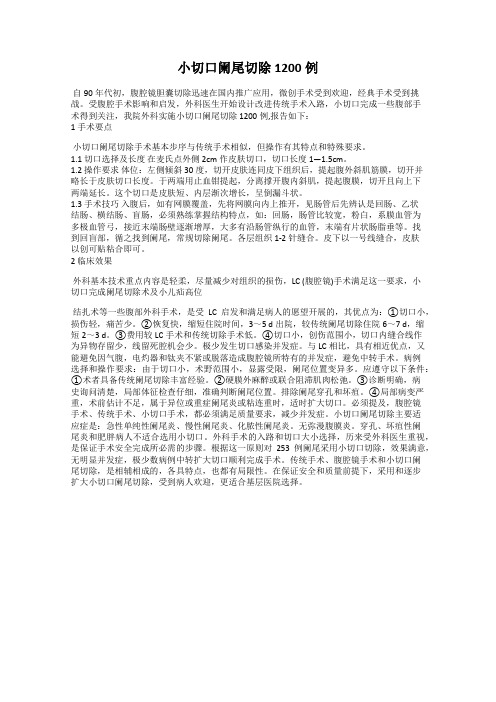 小切口阑尾切除1200例