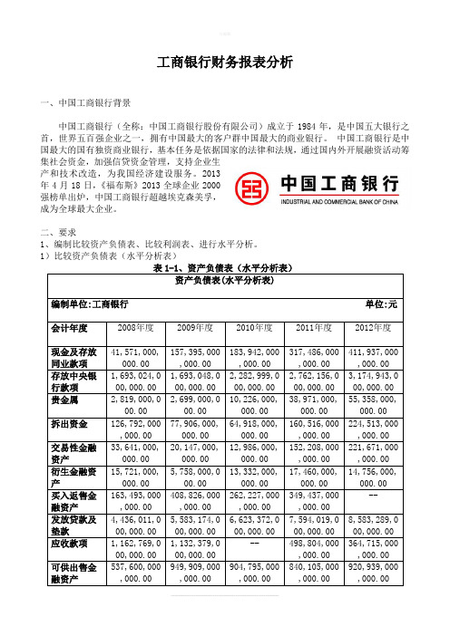 工商银行财务报表分析