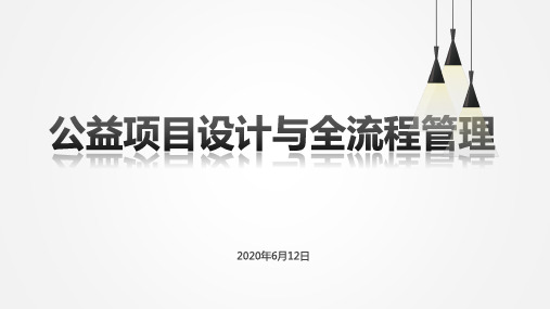 公益创投项目设计与全流程管理