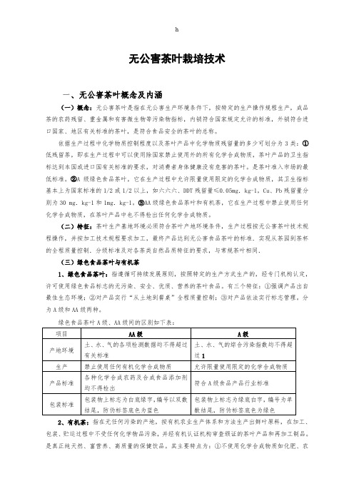无公害茶叶栽培技术