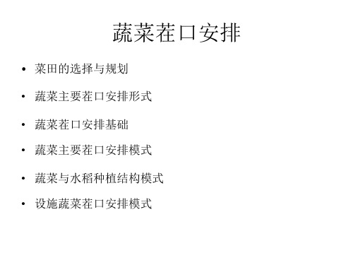 蔬菜茬口安排