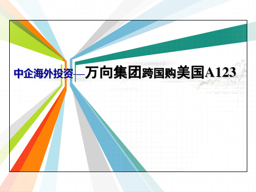 国际投资学案例分析—万象并购美国A123