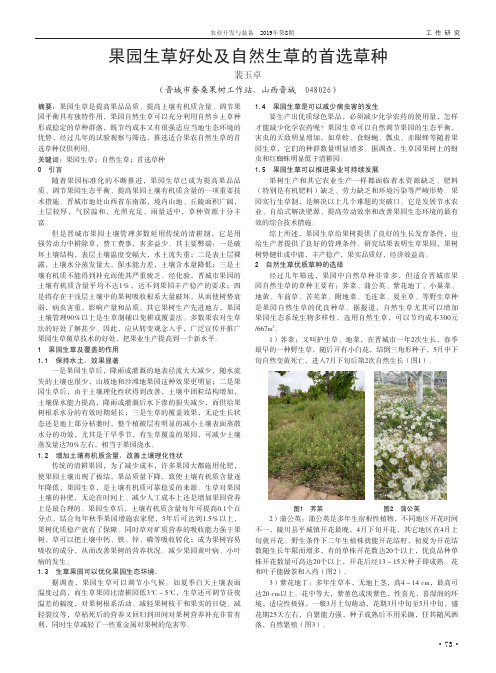 果园生草好处及自然生草的首选草种