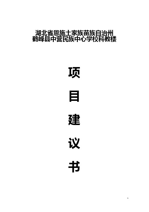 湖北省恩施州鹤峰县中营民族中学校科教楼项目建议书