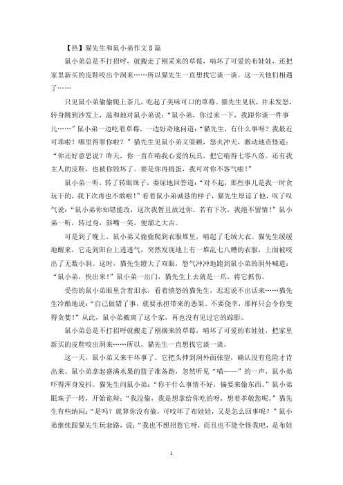 精选猫先生和鼠小弟作文8篇