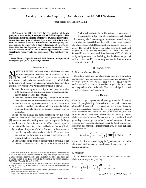 An Approximate Capacity Distribution for MIMO Systems
