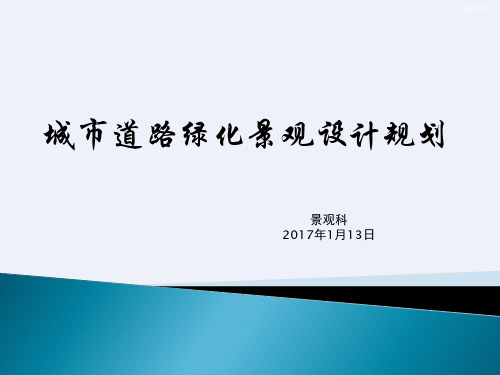 城市道路绿化景观设计规划ppt(详细)