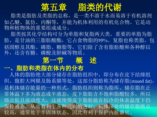 第五章脂类的代谢