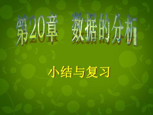 第4套人教初中数学八下  20 数据的分析复习课件 