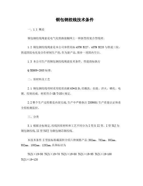 铜包钢绞线技术标准