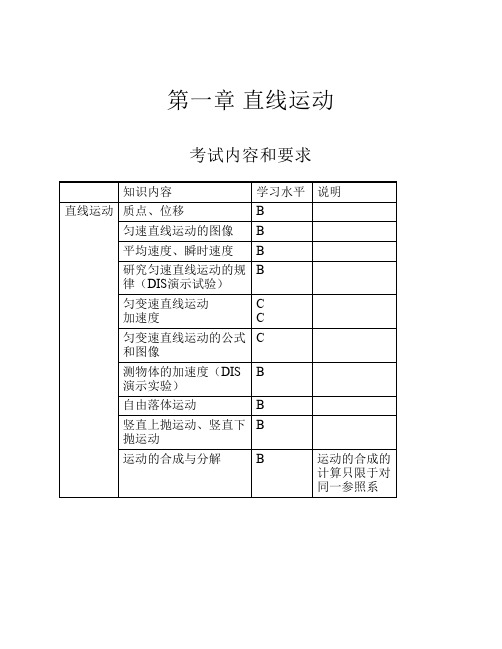第一章直线运动复习提纲