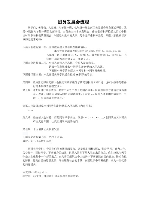 团员发展会流程
