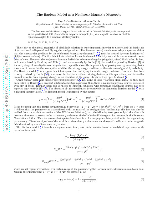 The Bardeen Model as a Nonlinear Magnetic Monopole