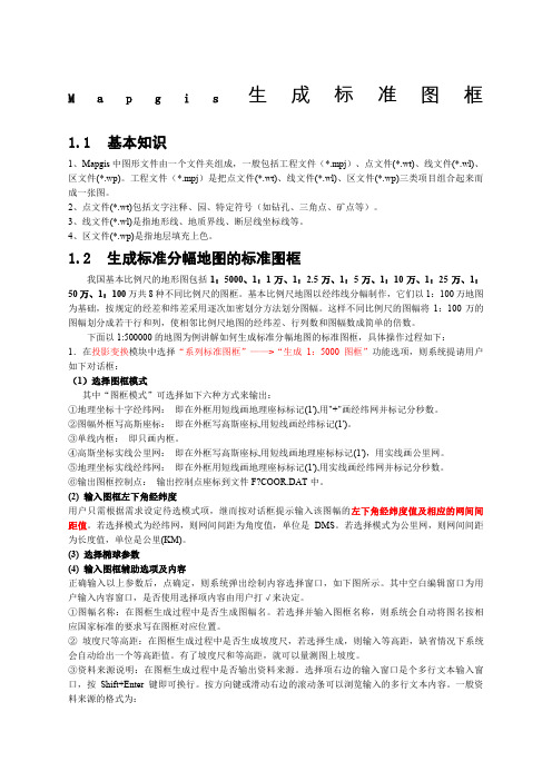 Mapgis生成标准图框