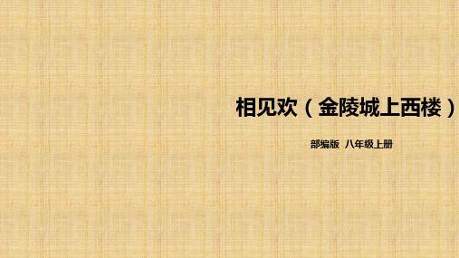 人教部编版八年级语文上册课外古诗诵读《相见欢》公开课课件 +朗读