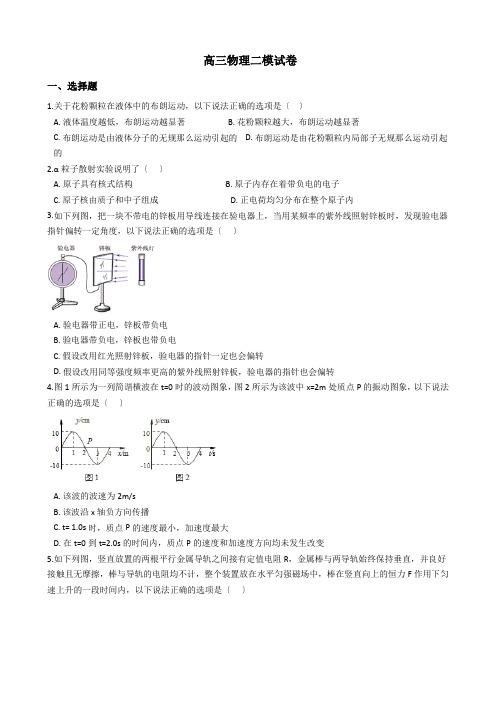 2021届北京市海淀区高三物理二模试卷含答案
