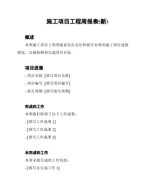 施工项目工程周报表(新)