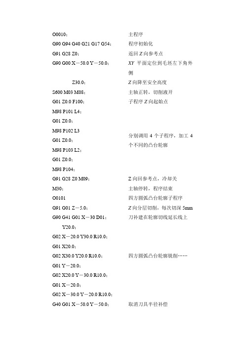 电子课件-《数控机床编程与操作(第三版 数控铣床 加工中心分册)》-A图2-12 轮廓铣削编程实例2  加工程序
