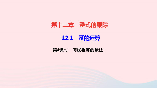 数学八年级上册第十二章12.1幂的运算第4课时同底数幂的除法作业课件 华东师大版