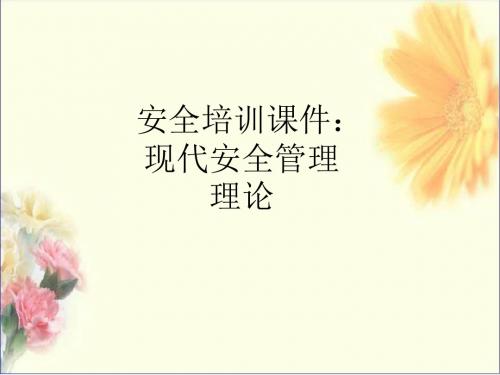 安全培训：现代安全管理理论ppt课件