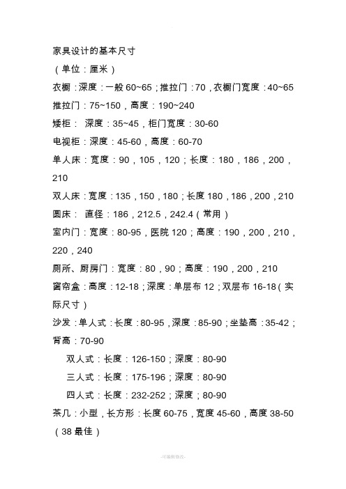 CAD家具尺寸