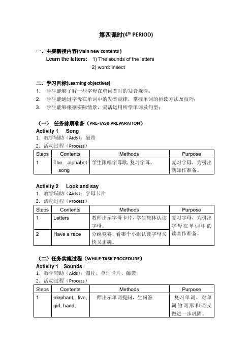 (沪教牛津版)三年级英语上册教案Module1Unit3第四课