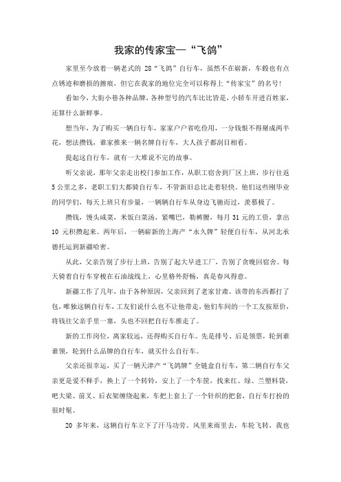 我家的传家宝--飞鸽