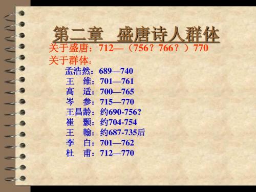 第二章   盛唐诗人群体