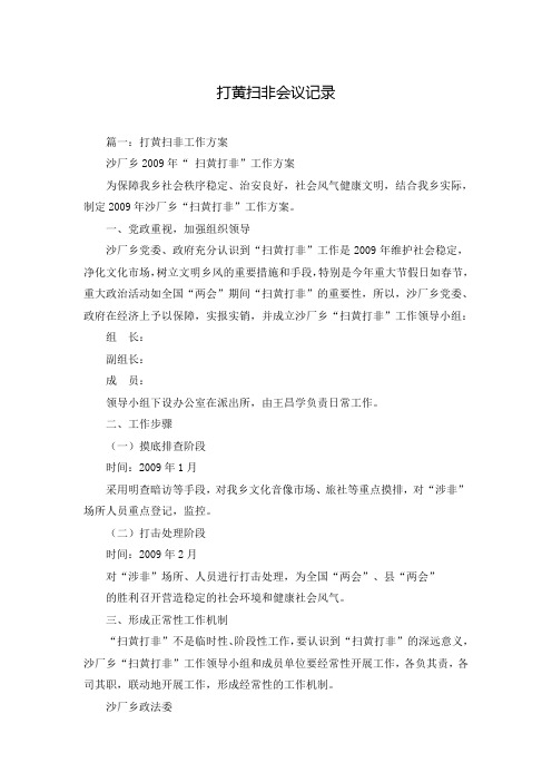 打黄扫非会议记录