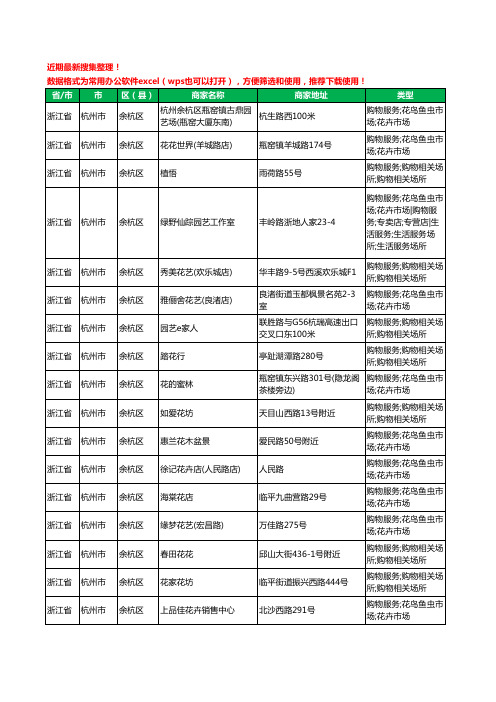 2020新版浙江省杭州市余杭区花卉工商企业公司商家名录名单黄页联系方式大全421家